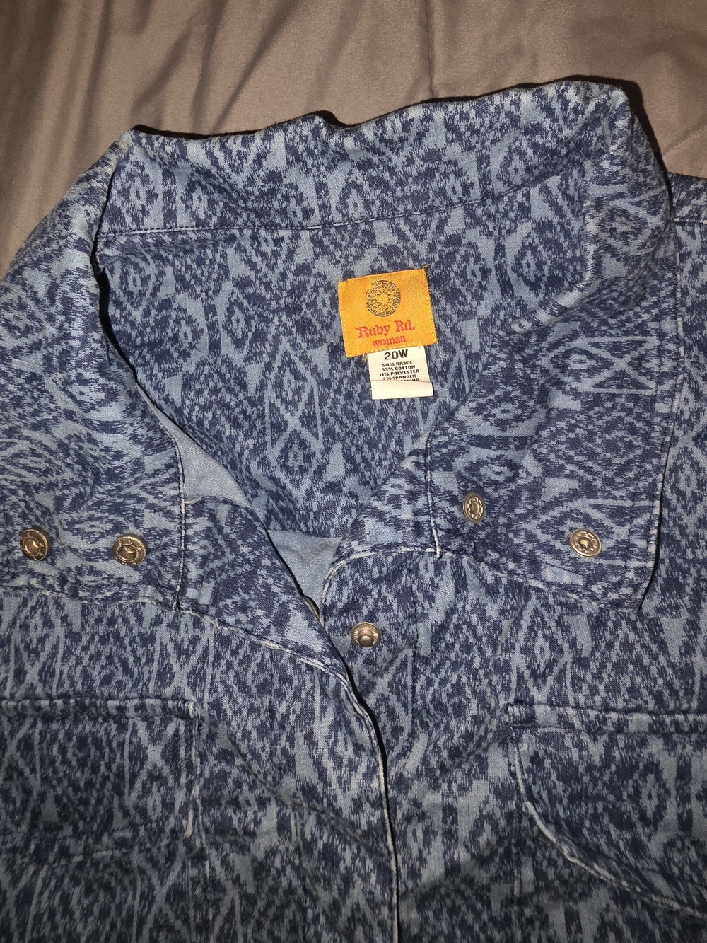 Ruby Rd. Blue Patterned Blazer Jacket - Picture 5 of 8